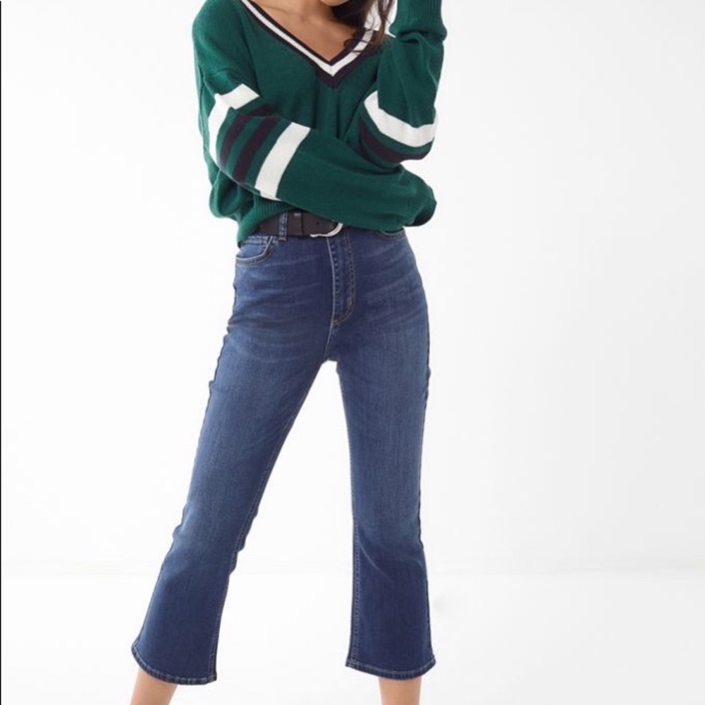 UO BDG High waisted crop kick flare jeans
